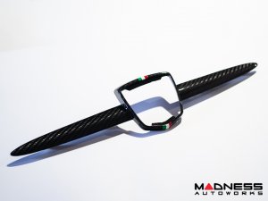 FIAT 500 ABARTH Front Emblem - Carbon Fiber - Italian Racing Stripe